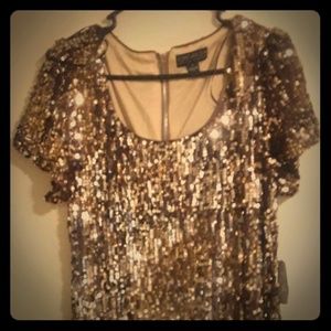 Forever 21 NWT Bronze Sequened Short Dress